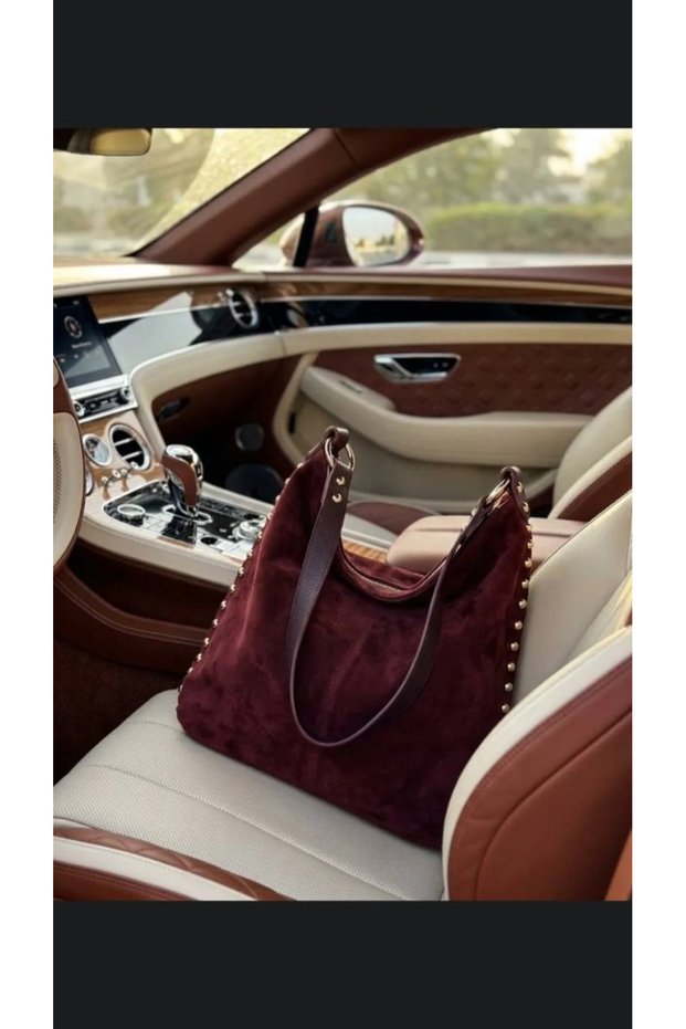 Genuine Suede Leather Troklu Casual Shoulder Bag (Hobo Bag)