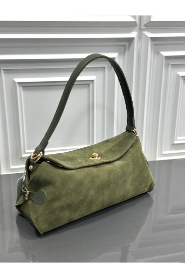 Genuine suede leather women's shoulder bag