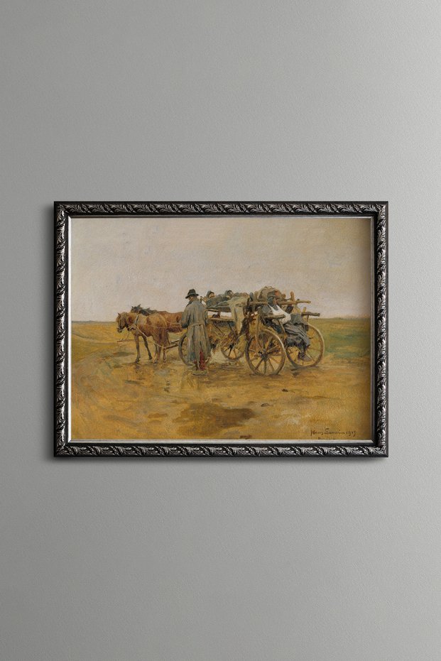 Transporting the Injured - Vintage Patterned Painting - Fine Model
