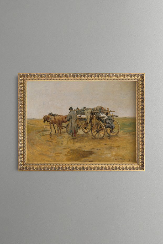 Transporting the Injured - Vintage Patterned Painting - Fine Model