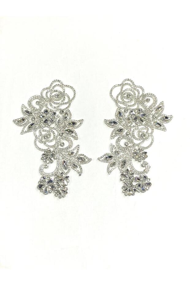 Iron-On Transfer Rhinestone Applique / Crystal Rhinestone / 1 Pair / 2 Pieces / Apl060