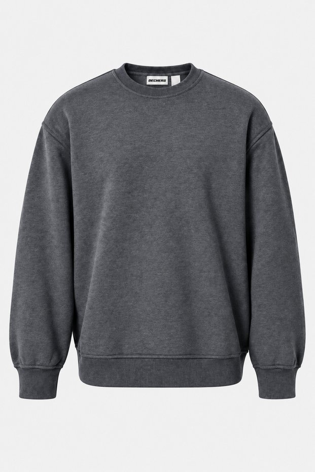 Unisex Relax Fit Comfortable Cut 3-Thread Fleece Crew Neck Sweatshirt - E238
