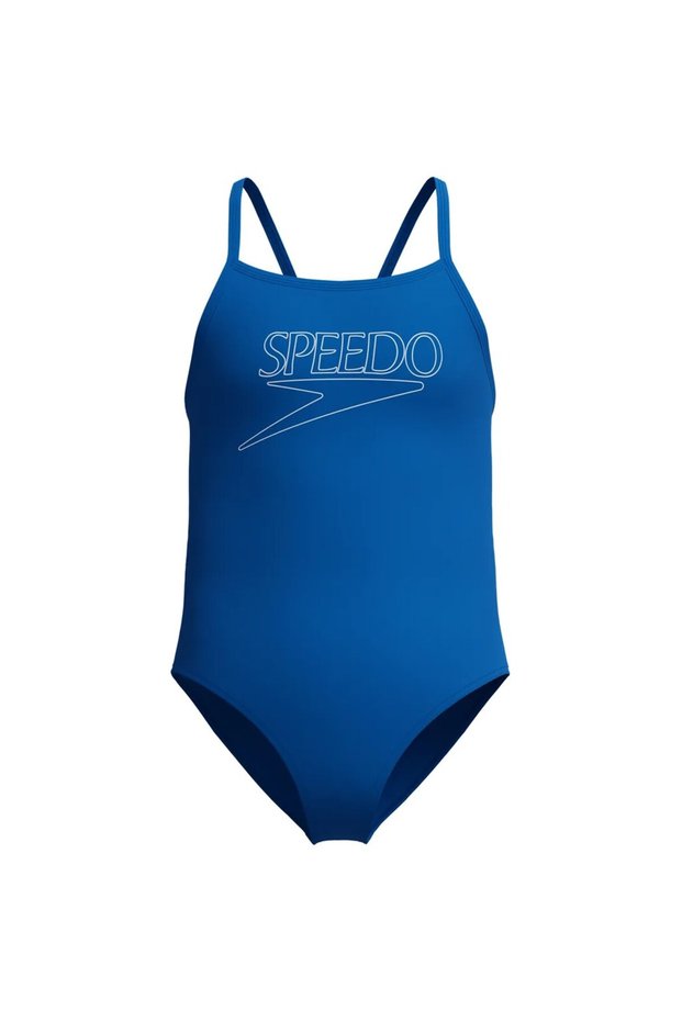 End+ Logo Girls' Swimsuit (Blue)