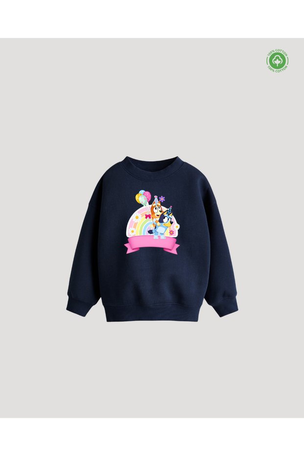 Cute Dog Bluey Printed Unisex Crew Neck Cotton Kids Sweatshirt (Ages 4 - 13)