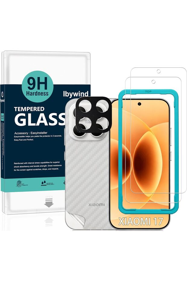 واقي شاشة لهاتف Xiaomi 17 5G، عبوة مزدوجة، زجاج مقوى بدرجة صلابة 9H مع واقي لعدسة الكاميرا، سهل التركيب.