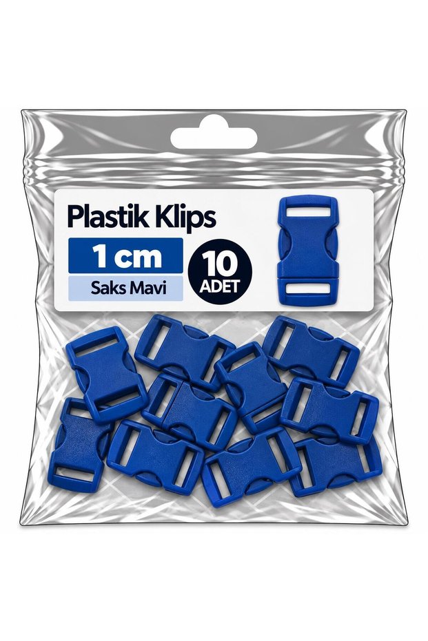 Paracord Accessory Paracord Bracelet Plastic Clip 1 cm Saks Blue *10 Pcs