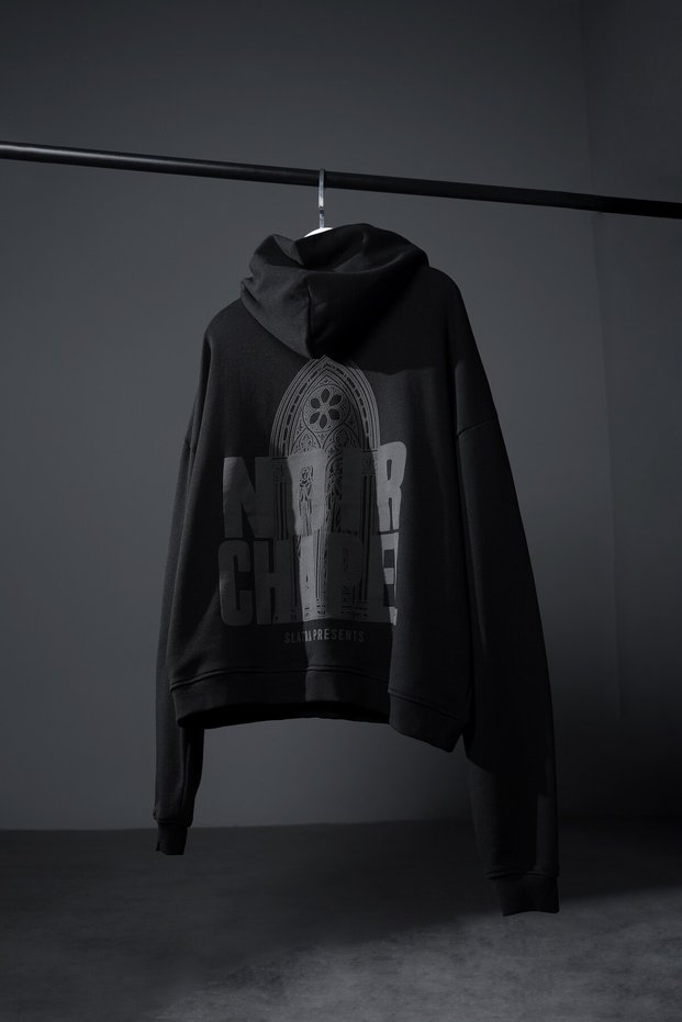 Men's Black Noir Chapel Oversize Hoodie