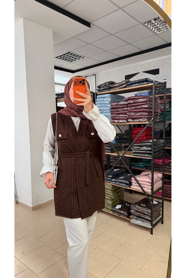 Tweed Vest Hijab-85Cm