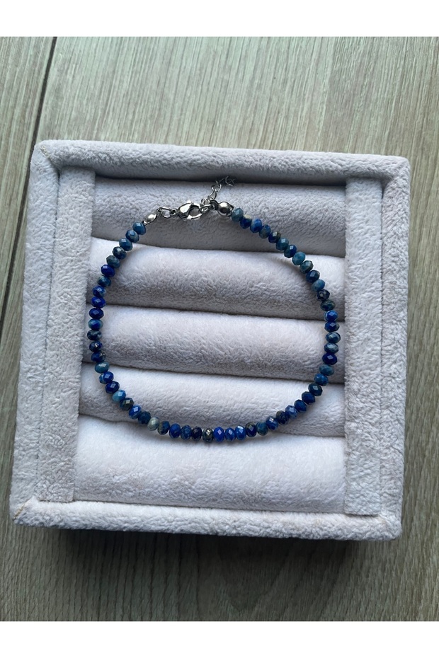Lapis Lazuli Stone Minimal Steel Bracelet Handmade Suitable for Men/Women