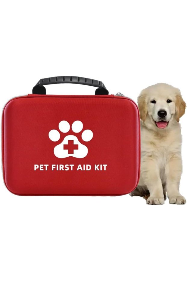 Dog First Aid Kit, 101 Pcs Pet Emergency Travel Kit for Cats Dogs, Home Travel Car First Aid Kit Emergency Kit, Pet Camping Essentials with Thermometer and Mini First Aid Pouch Emergency Collar