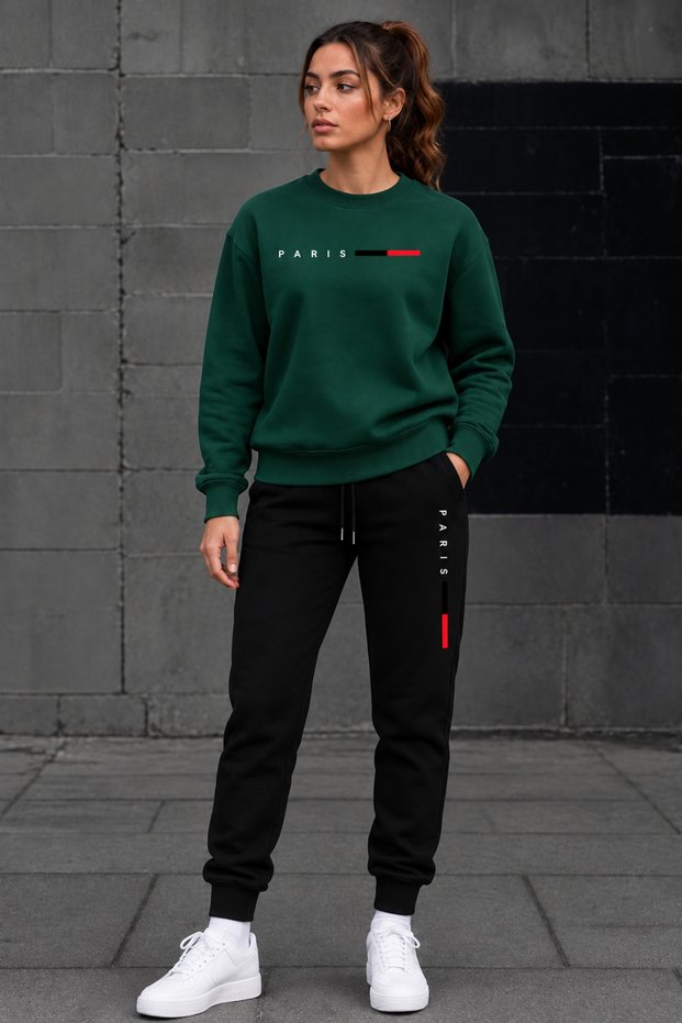 Zero-Collar Shardooned Sweatshirt Seasonal Thin Paris Printed Women'S/Men's Unisez