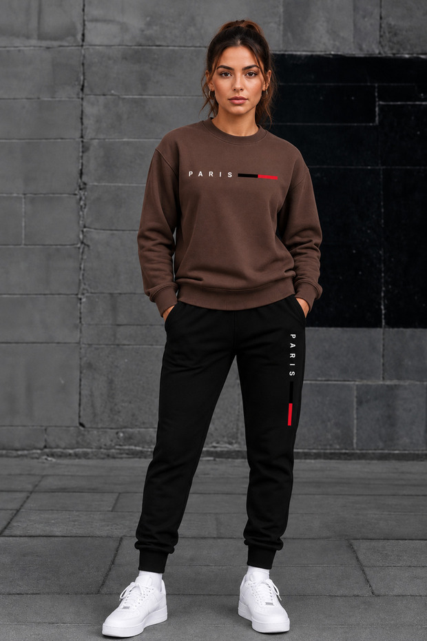Zero-Collar Shardooned Sweatshirt Seasonal Thin Paris Printed Women'S/Men's Unisez