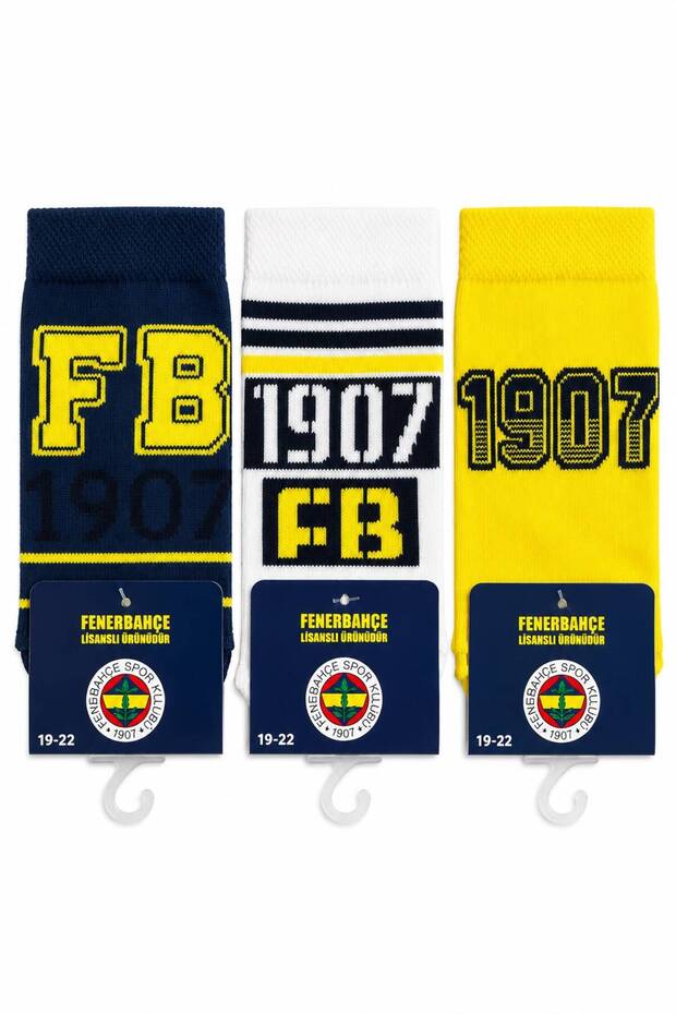 Licensed Fan Socks Unisex 3-Piece Children's Bootie Socks 1907 Socks Yellow Navy Blue White Daily Socks Sports Socks Fb Gift Socks Canary Totem Socks School Socks Fb22847