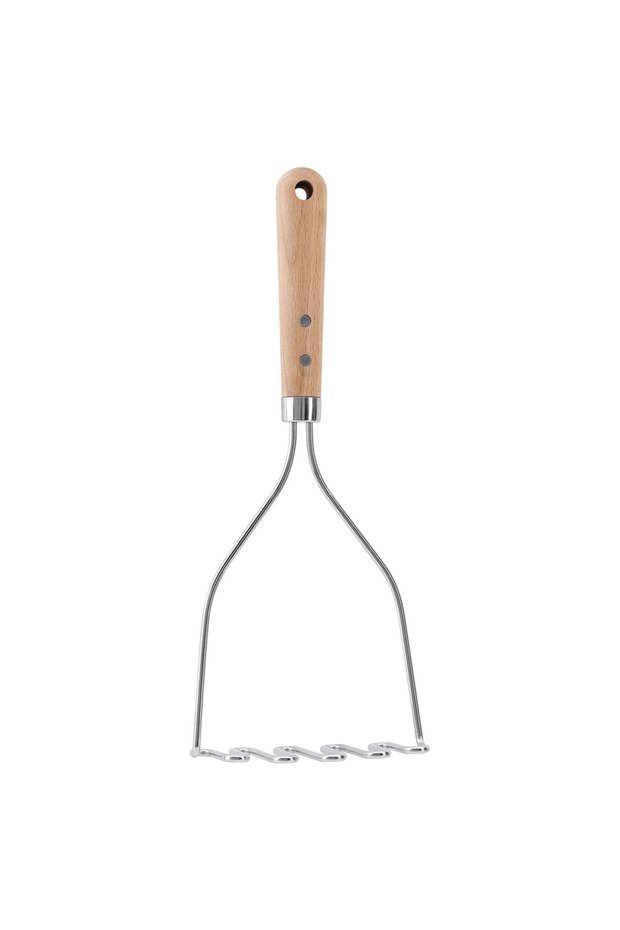 Vardagen Potato Masher, Stainless Steel-Beech, 30 cm