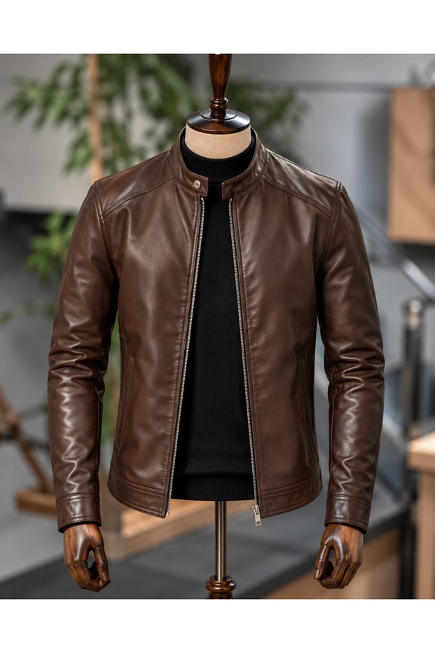 New Season Genuine Brown Leather Jacket