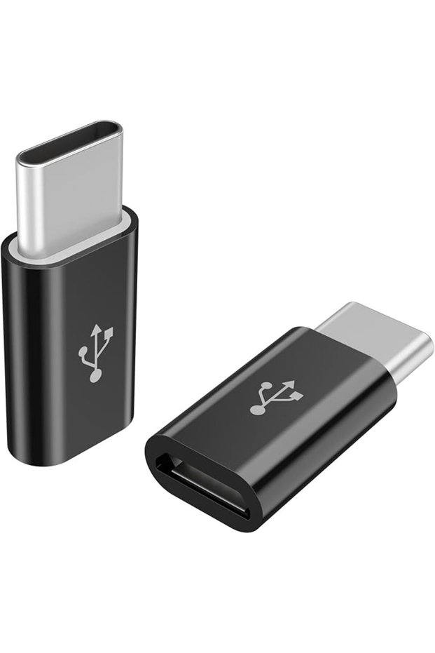 محول USB C إلى مايكرو USB (عبوة من قطعتين)، محول USB من النوع C إلى مايكرو USB متوافق مع سامسونج جالاكسي، إلخ.