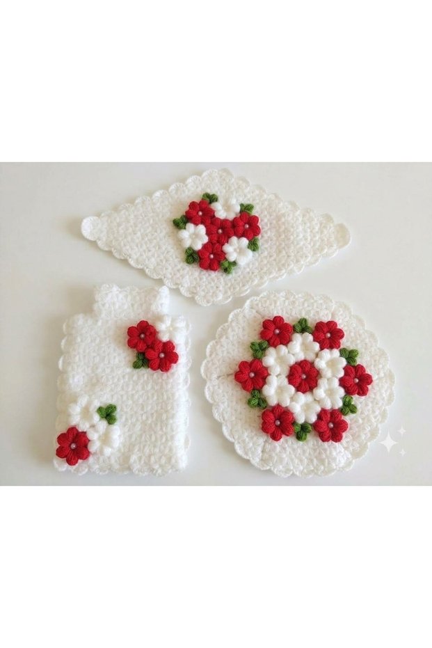 Hand-Knitted I Dowry Set of 3 Towels