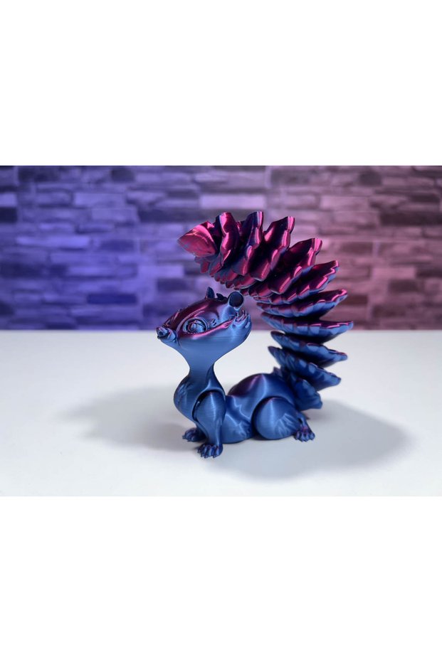 Licensed 3D Printed Squirrel Model, Flexible Animals Toy Statue, Movable Joints, Home Office Decor, Interesting Toys, 1 Piece Boxed