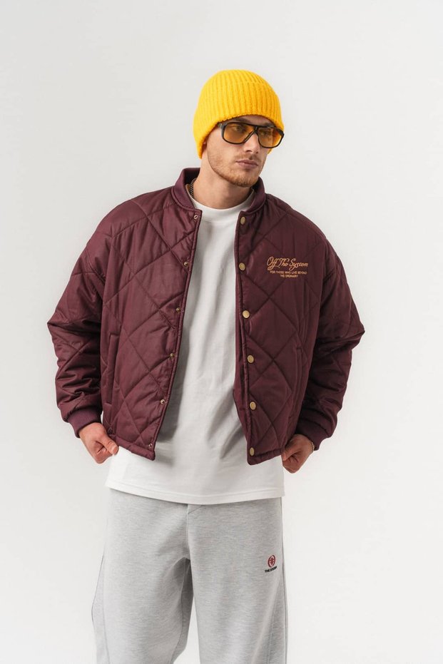 Snapquilt Quilted Diamond Stitched Men's Coat with Snap Closure
