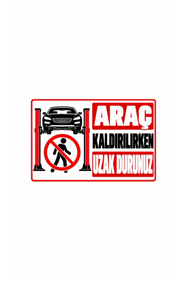 Keep Your Distance When Vehicle Is Being Lifted Auto Service Warning Sign 50X30Cm Size