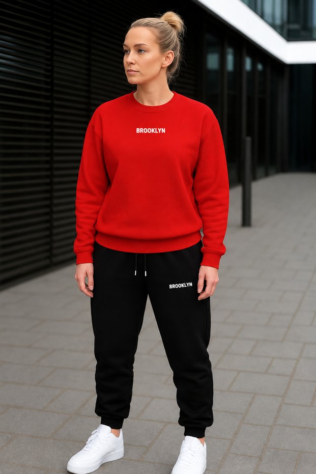 Zero-Collar Shardooned Sweatshirt Seasonal Brooklyn Printed Women'S/Men's Unisex Model