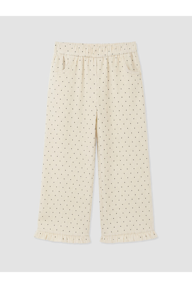 Peak New Season Ecru Polka Dot Girls' Pants