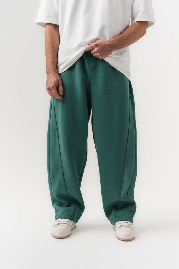 Lineseam Stitching Detailed Elastic Waist Loose Fit Men's Sweatpants