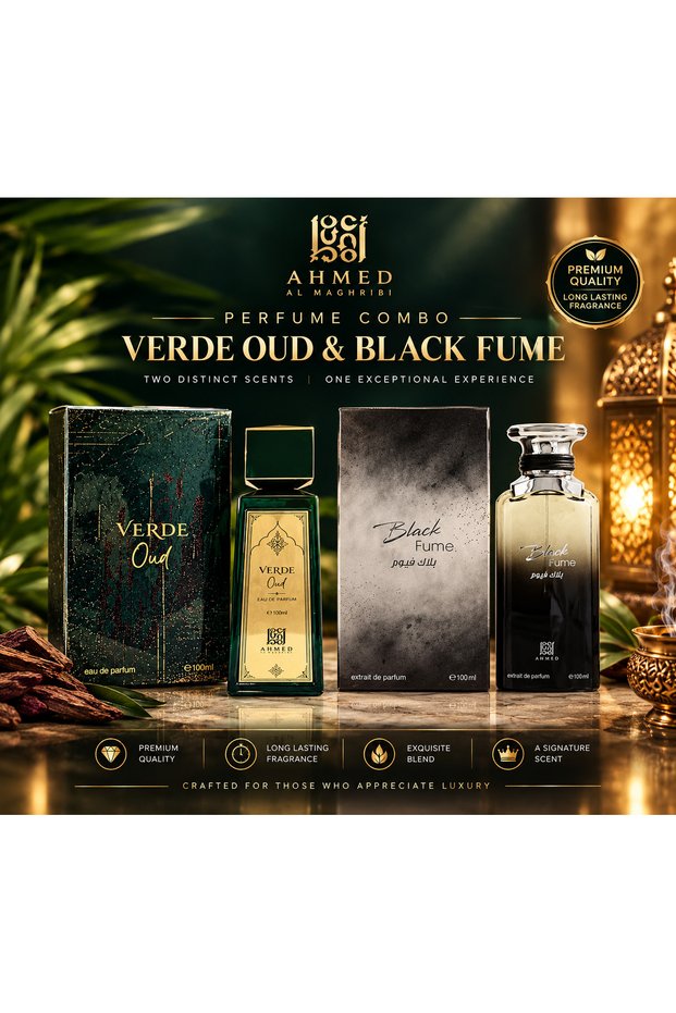 Verde Oud & Black Fume Perfume Combo Set – 100ml Each, Pack of 2
