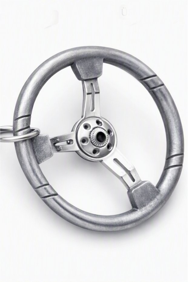 Steel Steering Wheel Keychain
