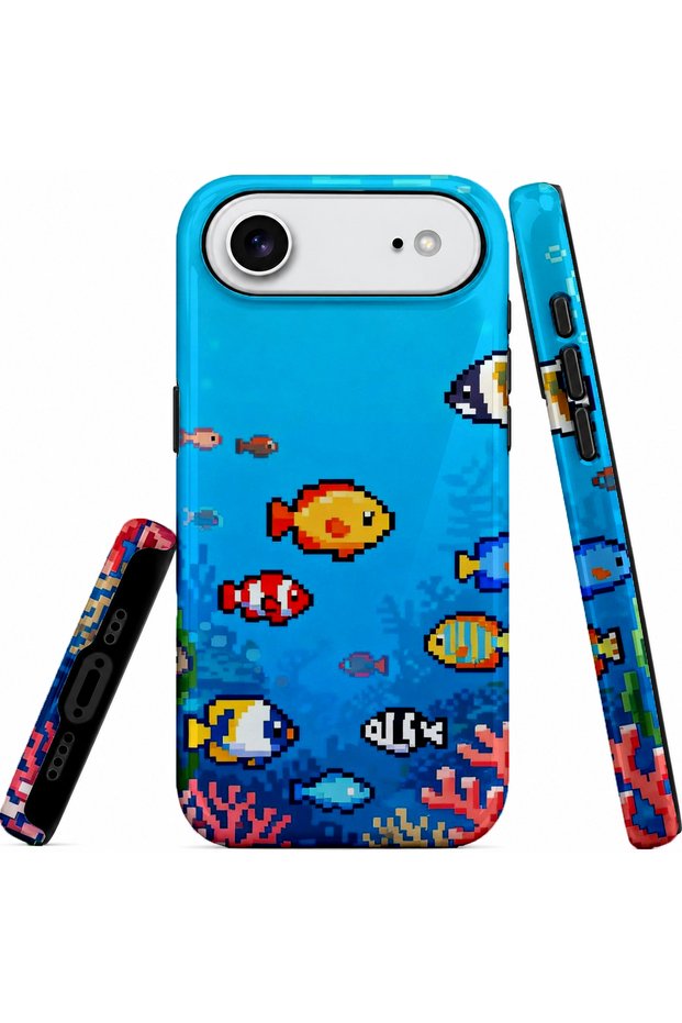 iPhone 17 Air Compatible - Tropical Fish, Dual Layer Cover, Glossy Surface Protective Case