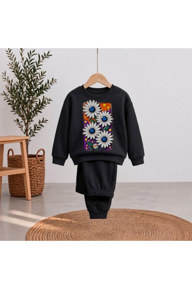 Team Sweatshirt Daisy New Season 2026 Printed Girls' and Boys' Crew Neck