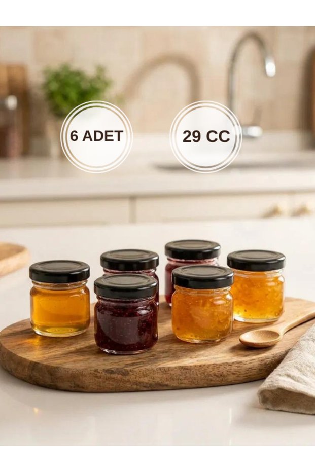 6 Pieces 29 ml Metal Lid 29 Cc Small Sample Jam Honey Promise Engagement Gift Glass Jars