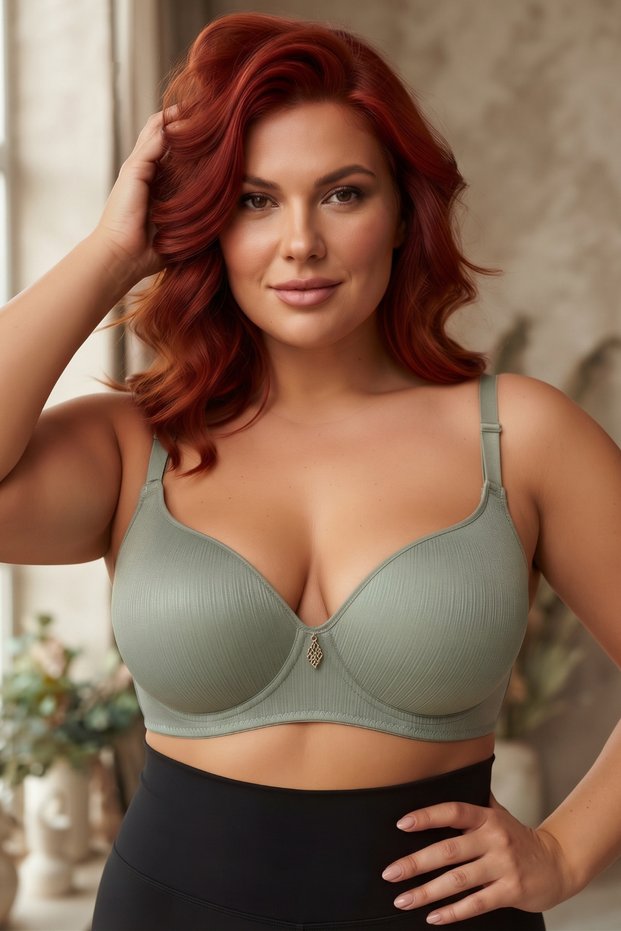 B Cup Micro Fabric Supported Plus Size Gathering Women's Bra