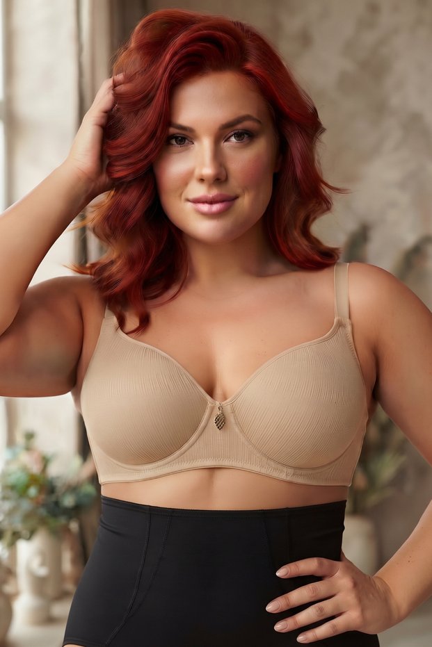B Cup Micro Fabric Supported Plus Size Gathering Women's Bra