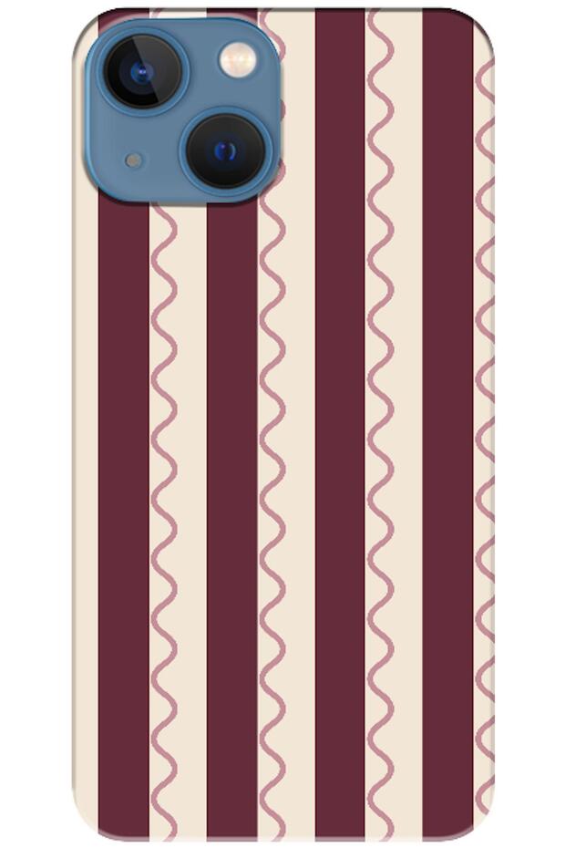 iPhone 13 Mini Wave Stripe Burgundy (Burgundy)