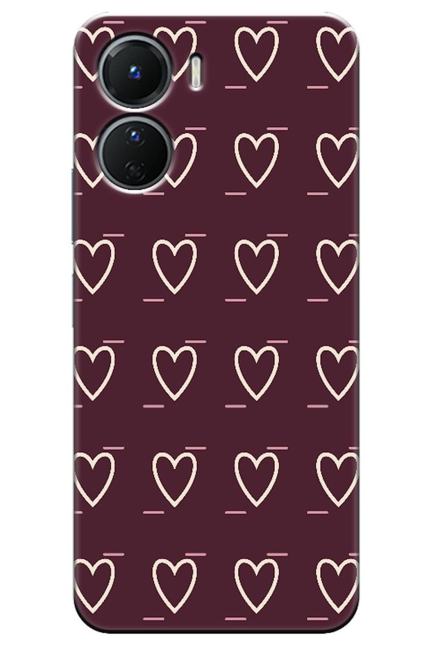 Vivo Y16 Line Heart Burgundy (Burgundy)