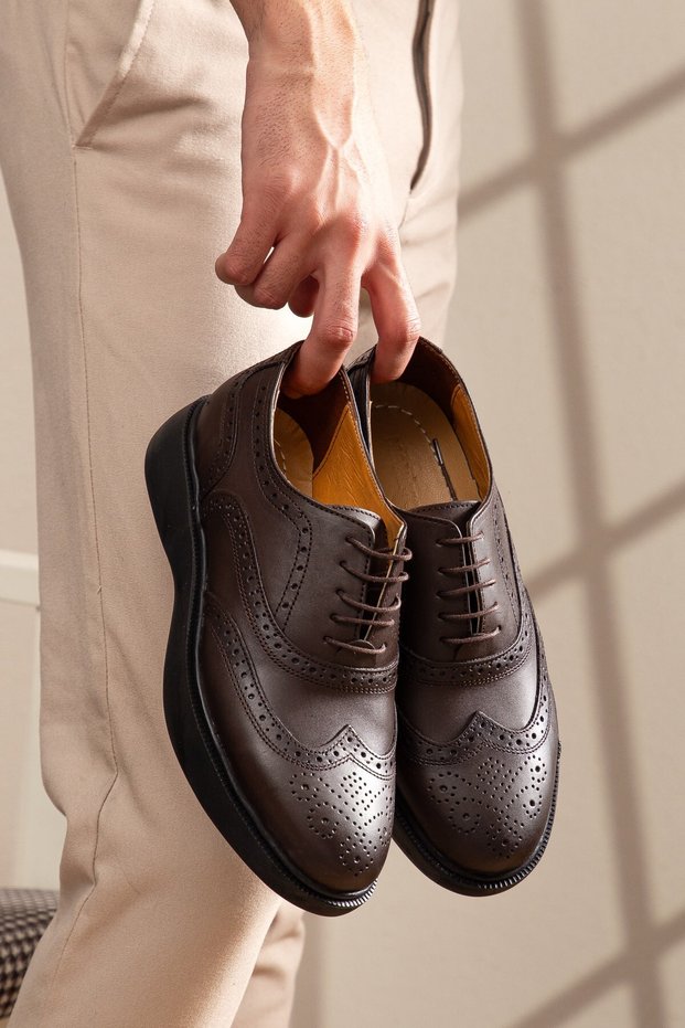 Genuine Leather, Men's Classic Inner and Outer Leather Shoes