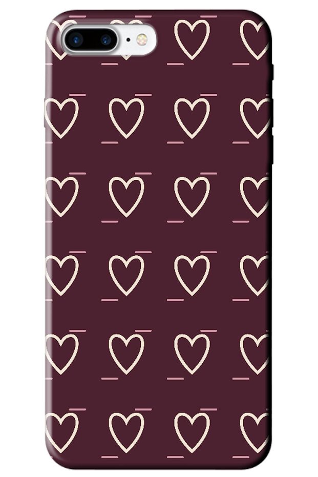 iPhone 7 Plus Line Heart Burgundy (Burgundy)