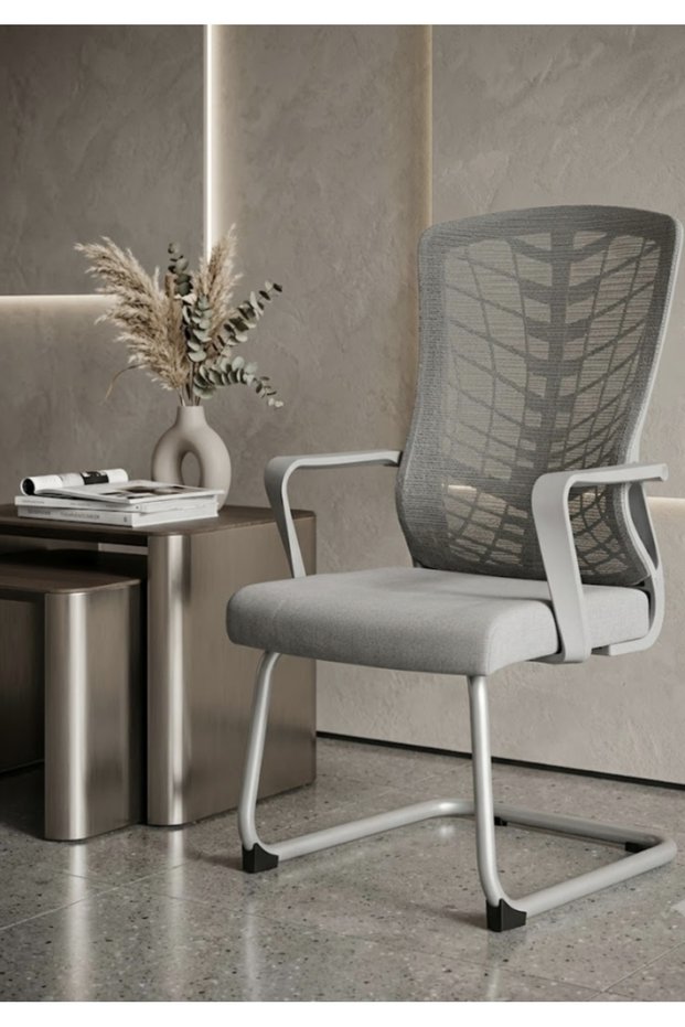 Grey Office Waiting Chair with Functional Design |   Movenhome |   Moven Home