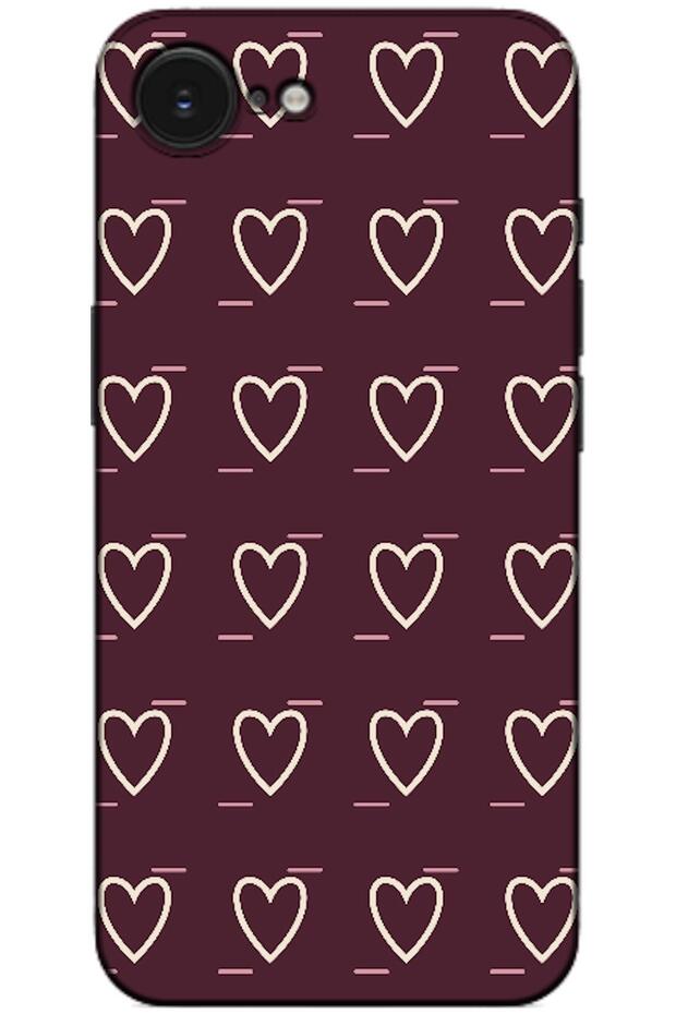 iPhone 16E Line Heart Burgundy (Burgundy)