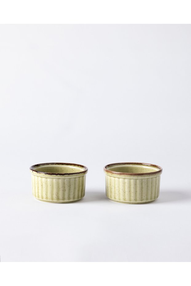 Mdm Coco Kleby 2-Piece Natural Soufflé Bowl - Green - 10 cm