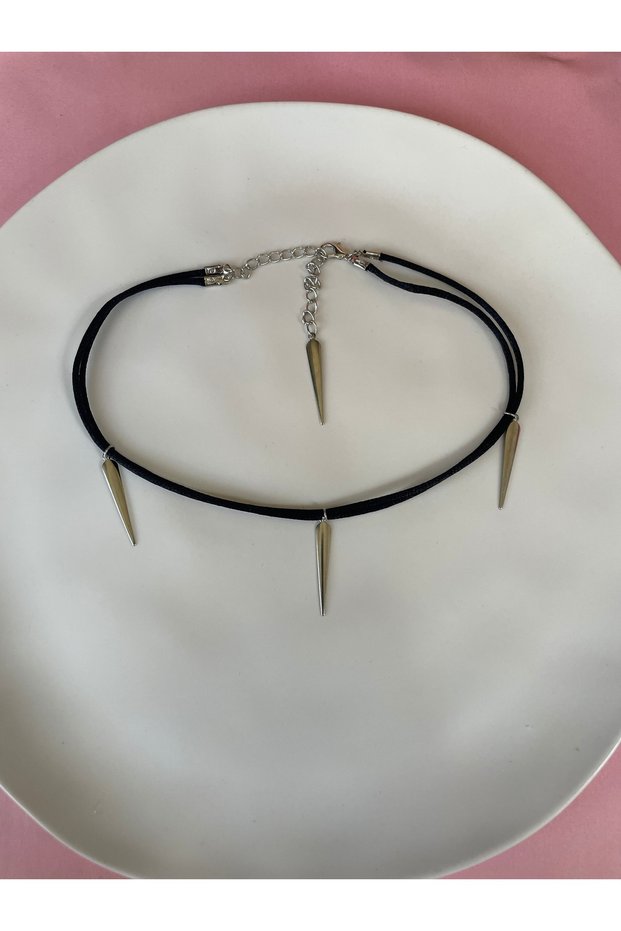 Black Satin Cord Choker - Necklace