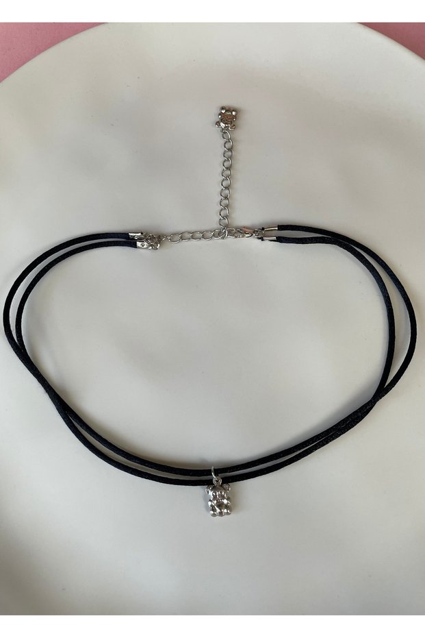 Black Satin Cord Choker - Necklace
