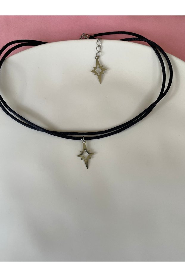 Black Satin Cord Choker - Necklace