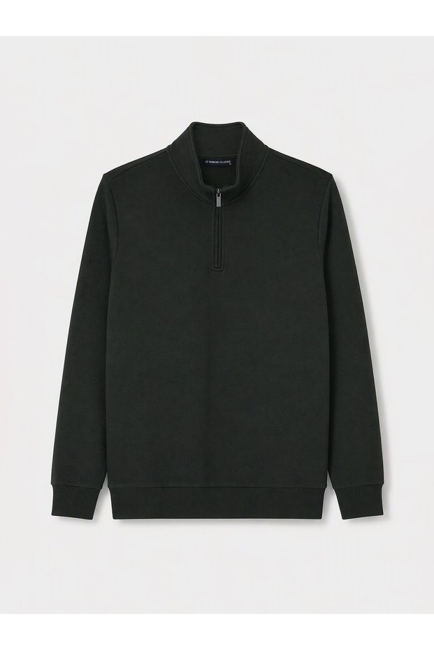 Peak New Season Green Stand Collar Men's Thick Sweatshirt