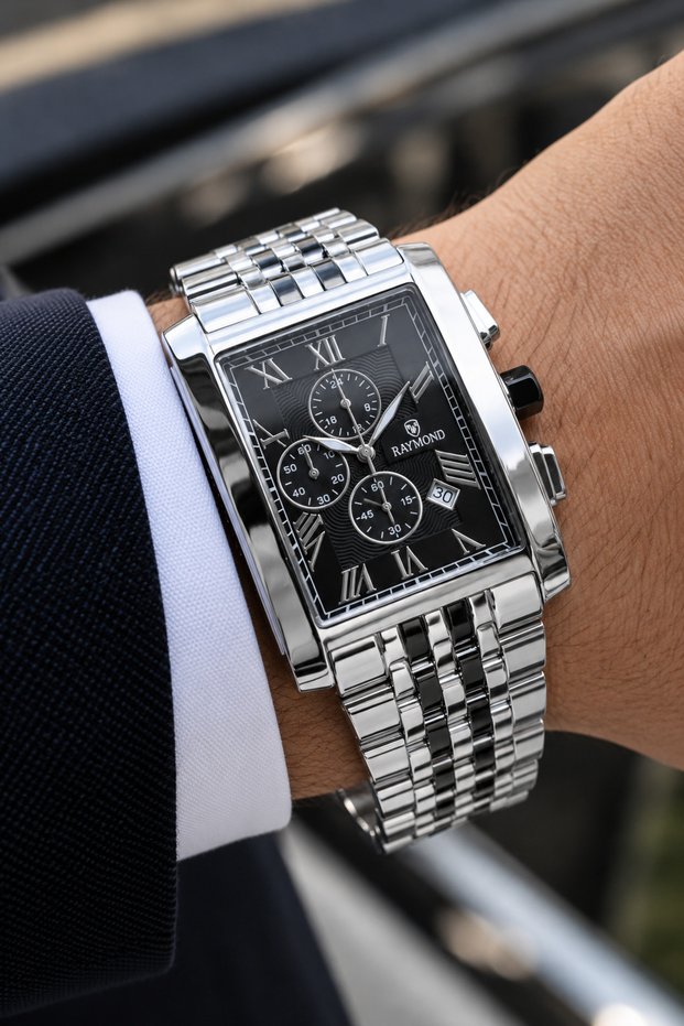 G812745 - 5 Atm Men's Case and Strap Stainless Steel Wristwatch - 2 Years Warranty