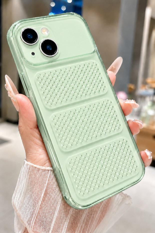 iPhone 13/14 Compatible Camera Protruding Protected Soft Ventilated Hole Transparent Silicone Phone Case Cover