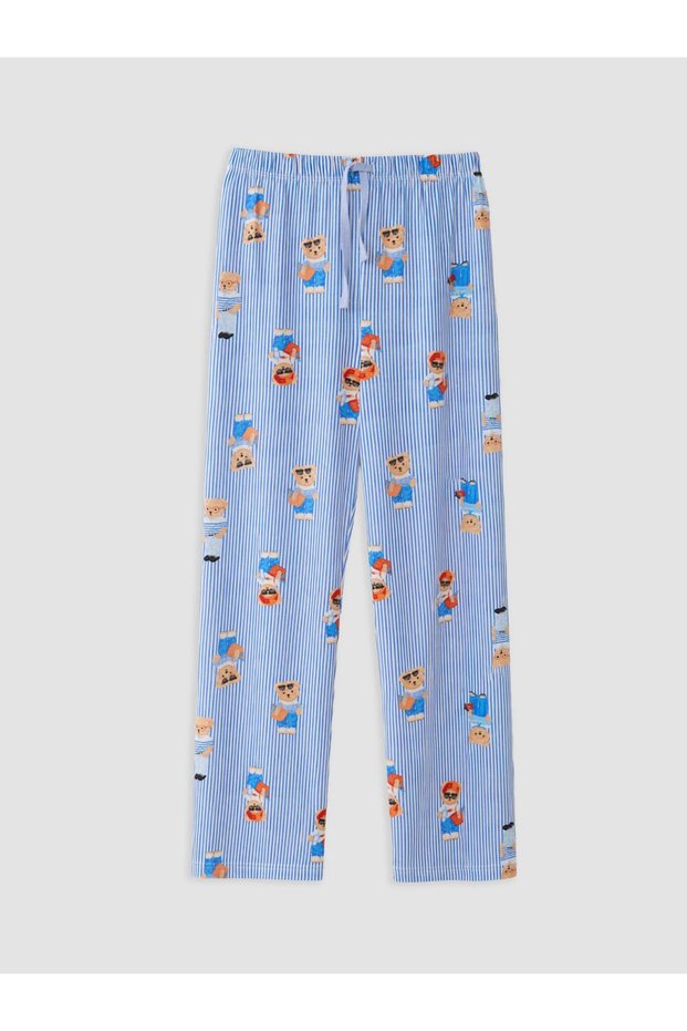 Ecru Bear Teddy Patterned Women's Pajama Bottoms