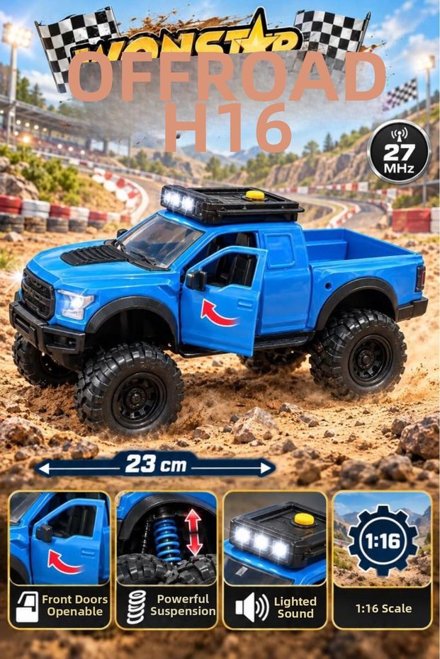 Wonstar Offroad H16 1:16 Scale 23 cm Openable Doors with Lights and Sound / Toy Car