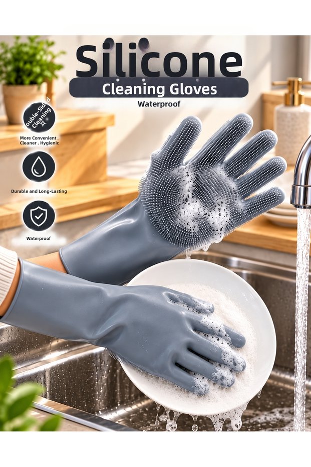 Magic gloves magic dishwashing glove kitchen bathroom cleaning brush auto household work practical